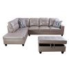 Latte Color Semi PU Synthetic Leather 3-Piece Couch Living Room Sofa Set