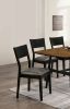 Mid-Century Modern Black And Gray Side Chairs Set of 2 Chairs Dining Room Furniture Leatherette Seat Elegant Kitchen Dining Room Solid wood Two-tone C