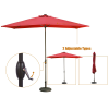 Rectangular Patio Umbrella 6.5 ft. x 10 ft. with Tilt, Crank and 6 Sturdy Ribs for Deck, Lawn, Pool in RED