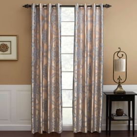 Curtains Damask Jacquard, Grommet, Semi-Blackout, Tall 60x100 inches (Design: Marrakesh, Product Type: Curtain Panel)