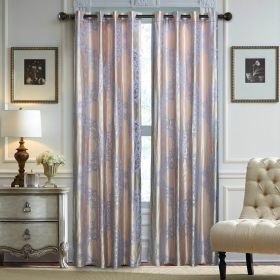 Curtains Damask Jacquard, Grommet, Semi-Blackout, Tall 60x100 inches (Design: Perugia, Product Type: Curtain Panel)