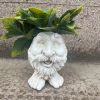 1pc Resin Planter Statue Vase, Outdoor Garden Ornaments Patio Lawn Garden Yard Entry Door Decor