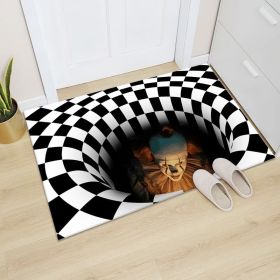 3D Clown Trap Visual Carpet Living Room Bedroom Floor Mat Halloween Carpet Sewer Manhole Cover Clown Horror Vortex Home Carpet (Color: A, size: 40cmx60cm)