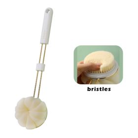 2 In 1 Double-Sided Bath Brush Long Handle Rubbing Back Bath Brushes Dual Purpose Body Brush Back Massage Shower Body Cleaning (Ships From: CN, Color: White)