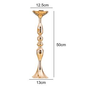 Gold/ Silver/White Metal Candle Holders Flower Vase Candlestick Centerpieces Road Lead Wedding Party Home Table Event Decoration (Ships From: China, Color: large gold)