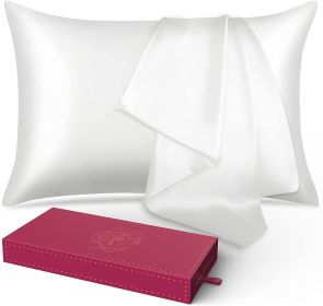 Silk Pillowcase for Hair and Skin 1 Pack, 100% Mulberry Silk & Natural Wood Pulp Fiber Double-Sided Design, Silk Pillow Covers with Hidden Zipper (sta (Color: Silk Pillowcase)