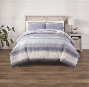 3-piece Bold Blue Stripe Comforter Set (actual_color: Red, bed_size: king)