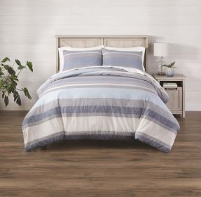 3-piece Bold Blue Stripe Comforter Set (actual_color: graystriped, bed_size: full/queen)