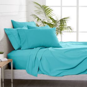 6 Piece Sheet Set, Microfiber, 2 Extra Pillowcases, Queen (Actual Color: Aqua)