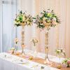 Gold/ Silver/White Metal Candle Holders Flower Vase Candlestick Centerpieces Road Lead Wedding Party Home Table Event Decoration