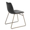 Modern Dining Chairs Set of 2;  Velvet Upholstered Side Chairs with Golden Metal Legs for Dining Room Furniture