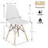 Set of 4 Modern Style Dining Chair, Shell Lounge Plastic Chair for Kitchen, Dining, Bedroom, Living Room Mid-Century Modern Side Chairs with Wooden Wa