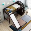 Twin Size Loft Bed with Storage and Slide