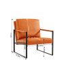 Lounge, living room, office or the reception area PU leather accent arm chair with Extra thick padded backrest and seat cushion sofa chairs,Non-slip a