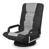 360-Degree Swivel Gaming Floor Chair with Foldable Adjustable Backrest