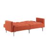 Linen Upholstered Modern Convertible Folding Futon Sofa Bed for Compact Living Space; Apartment; Dorm