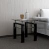 Clear Glass Top Side Table;  24"x24"x24" End Table;  Modern Design For Home