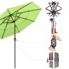 9Ft 3-Tiers 24LEDS Patio Umbrella Fruit Green