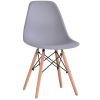 Set of 4 Modern Style Dining Chair, Shell Lounge Plastic Chair for Kitchen, Dining, Bedroom, Living Room Mid-Century Modern Side Chairs with Wooden Wa