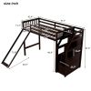 Twin Size Loft Bed with Storage and Slide