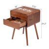 Wood Nightstand End Side Table with Drawer & Solid Wood Legs for Living Room, Bedroom