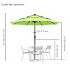 9Ft 3-Tiers 24LEDS Patio Umbrella Fruit Green