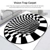 3D Clown Trap Visual Carpet Living Room Bedroom Floor Mat Halloween Carpet Sewer Manhole Cover Clown Horror Vortex Home Carpet