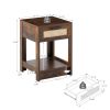 15.75" Rattan End table with drawer, Modern nightstand, side table for living roon, bedroom