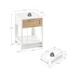 15.75" Rattan End table with drawer, Modern nightstand, side table for living roon, bedroom