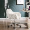 Modern Faux fur home office chair;  fluffy chair for girls;  makeup vanity Chair