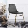 Modern Dining Chairs Set of 2;  Velvet Upholstered Side Chairs with Golden Metal Legs for Dining Room Furniture