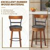 25.5-Inch 360-Degree Bar Swivel Stools with Leather Padded