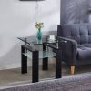 Clear Glass Top Side Table;  24"x24"x24" End Table;  Modern Design For Home