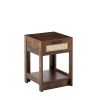 15.75" Rattan End table with drawer, Modern nightstand, side table for living roon, bedroom