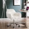 Modern Faux fur home office chair;  fluffy chair for girls;  makeup vanity Chair