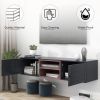 Wall Mounted 65" Floating TV Stand with Large Storage Space, 3 Levels Adjustable shelves, Magnetic Cabinet Door, Cable Management